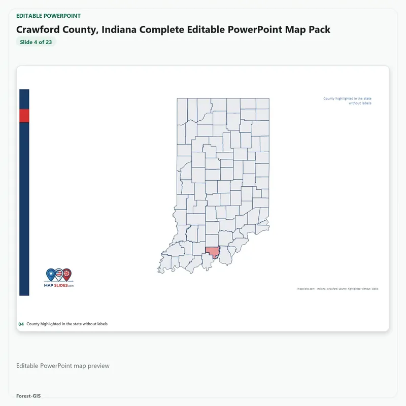 Crawford County, Indiana Editable Map Pack - Image 4