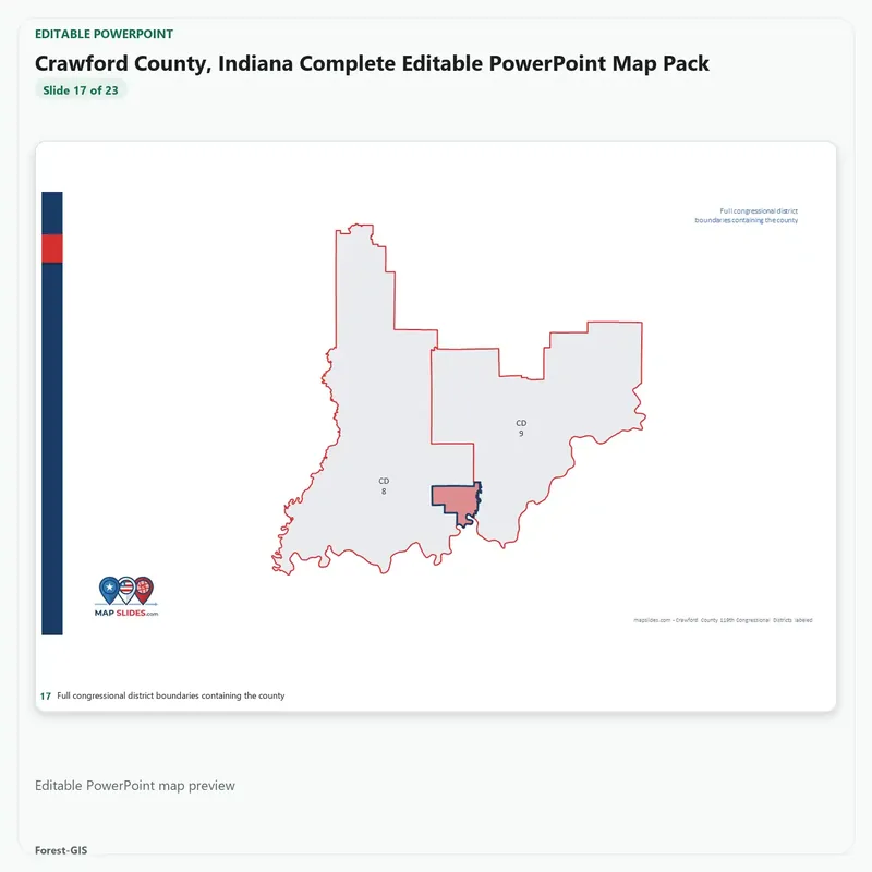 Crawford County, Indiana Editable Map Pack - Image 5