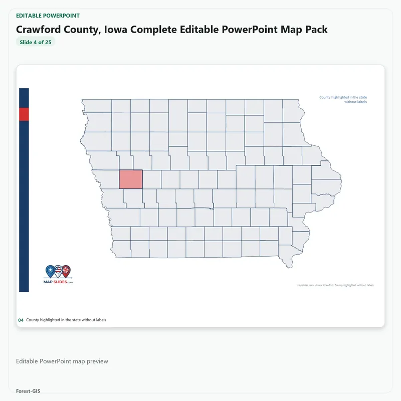 Crawford County, Iowa Editable Map Pack - Image 4