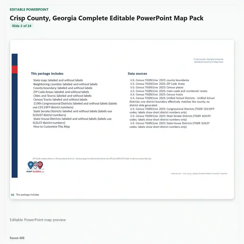 Crisp County, Georgia Editable Map Pack - Image 3