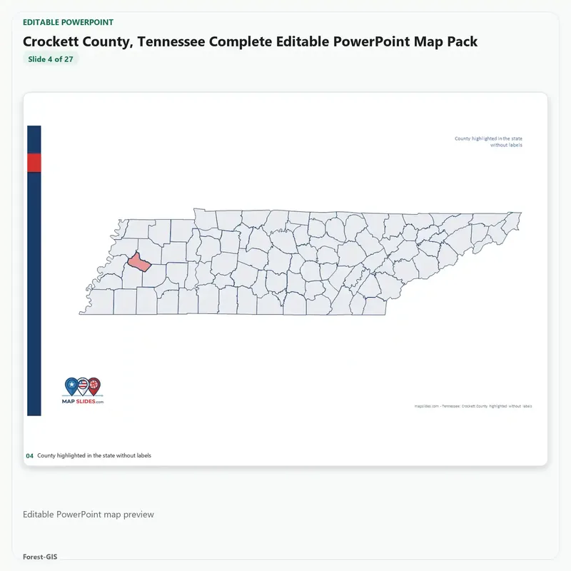 Crockett County, Tennessee Editable Map Pack - Image 4