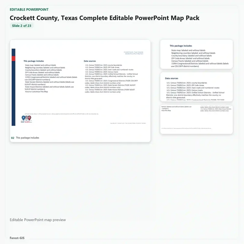Crockett County, Texas Editable Map Pack - Image 3