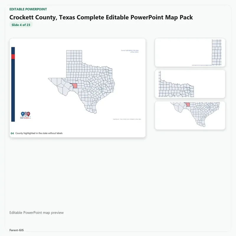 Crockett County, Texas Editable Map Pack - Image 4