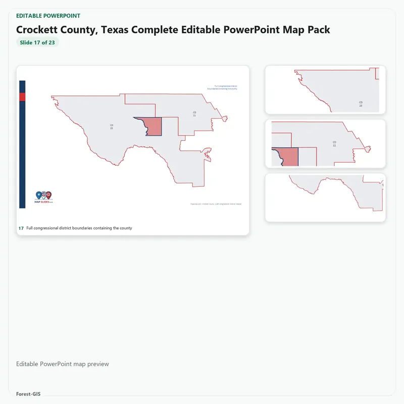 Crockett County, Texas Editable Map Pack - Image 5