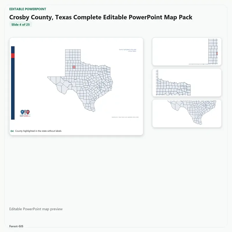 Crosby County, Texas Editable Map Pack - Image 4