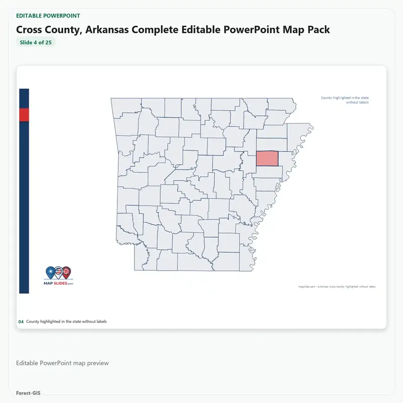 Cross County, Arkansas Editable Map Pack - Image 4