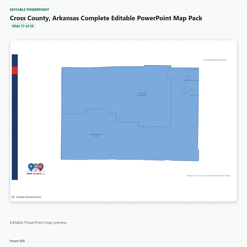 Cross County, Arkansas Editable Map Pack - Image 5
