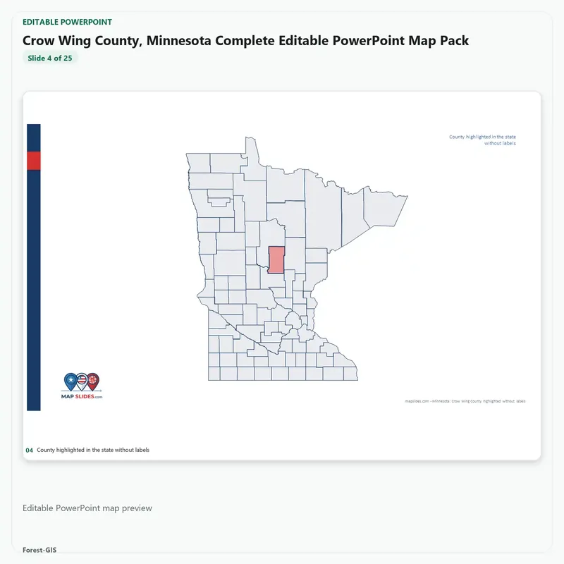 Crow Wing County, Minnesota Editable Map Pack - Image 4