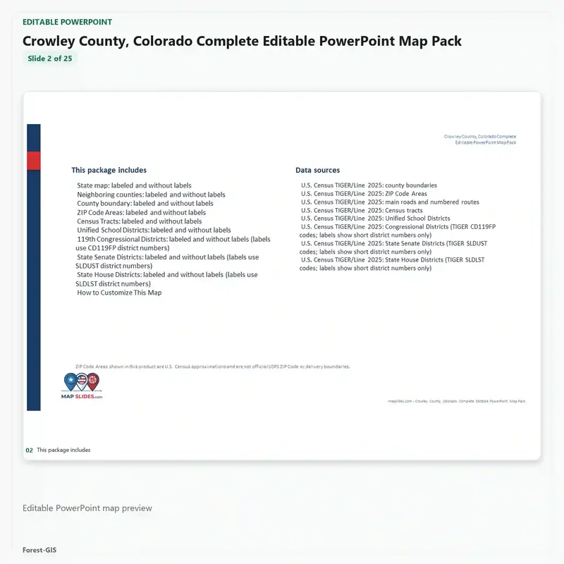 Crowley County, Colorado Editable Map Pack - Image 3