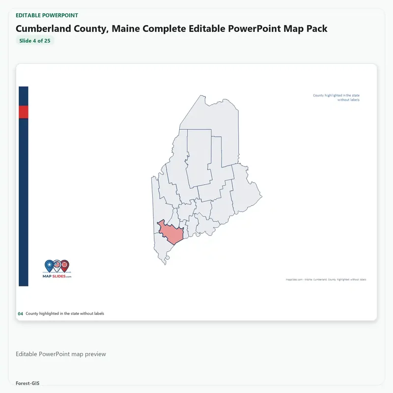 Cumberland County, Maine Editable Map Pack - Image 4