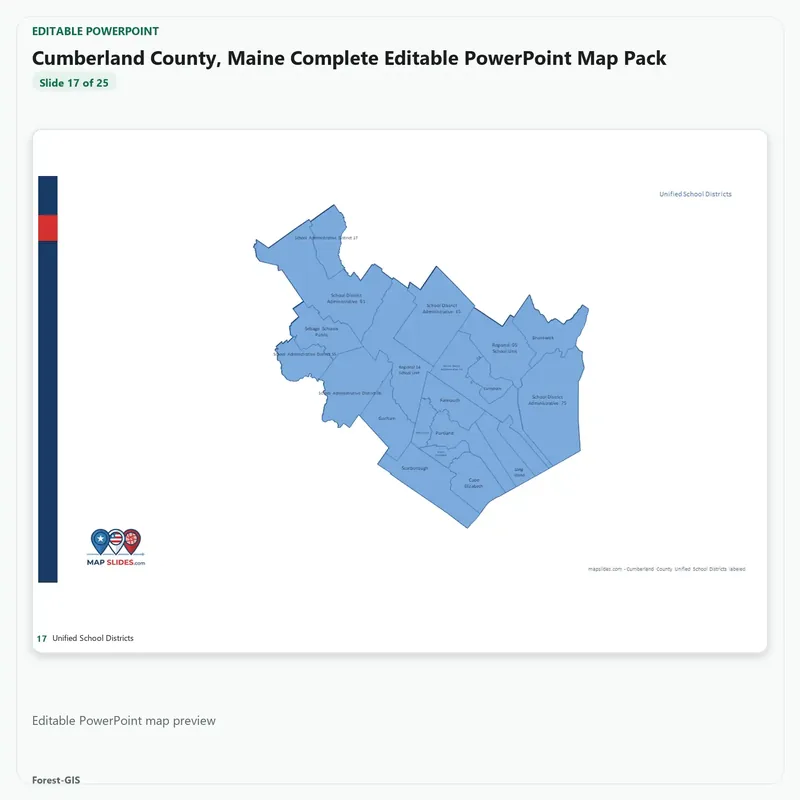 Cumberland County, Maine Editable Map Pack - Image 5