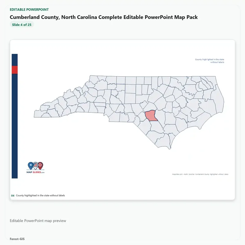 Cumberland County, North Carolina Editable Map Pack - Image 4