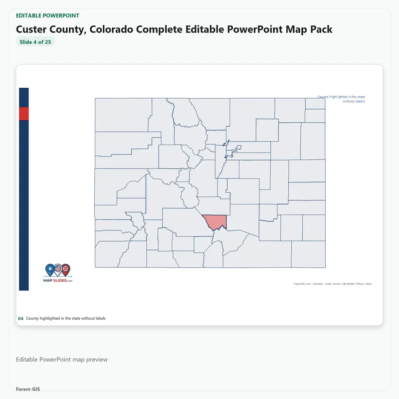Custer County, Colorado Editable Map Pack - Image 4
