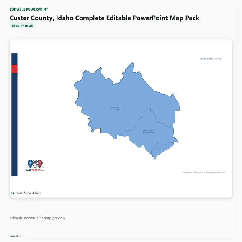 Custer County, Idaho Editable Map Pack - Image 5