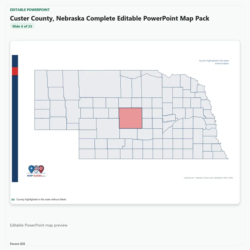 Custer County, Nebraska Editable Map Pack - Image 4