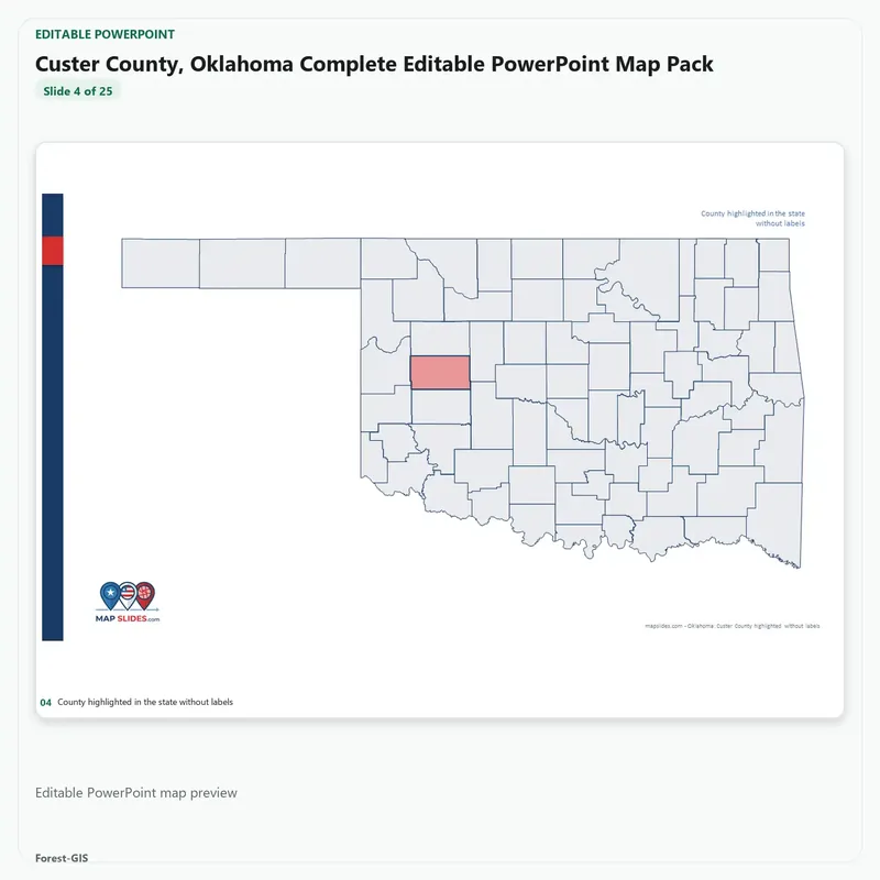 Custer County, Oklahoma Editable Map Pack - Image 4