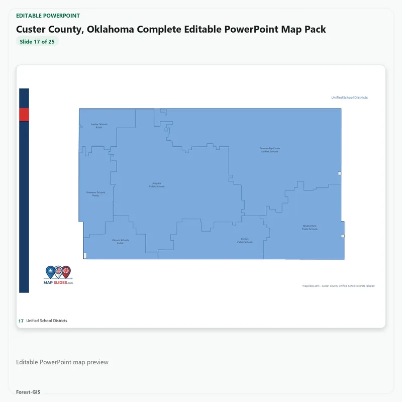 Custer County, Oklahoma Editable Map Pack - Image 5