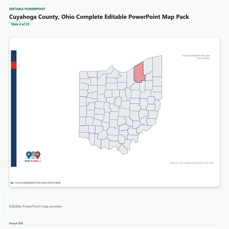Cuyahoga County, Ohio Editable Map Pack - Image 4