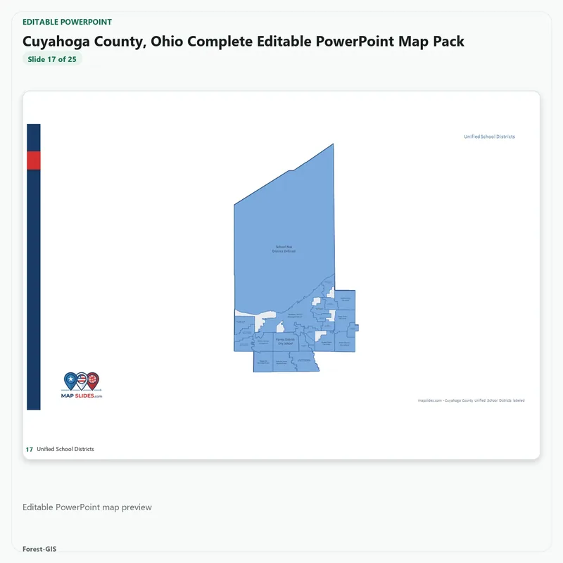 Cuyahoga County, Ohio Editable Map Pack - Image 5