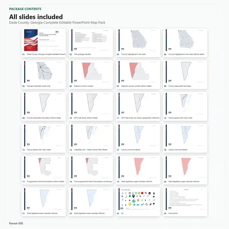 Dade County, Georgia Editable Map Pack - Image 2
