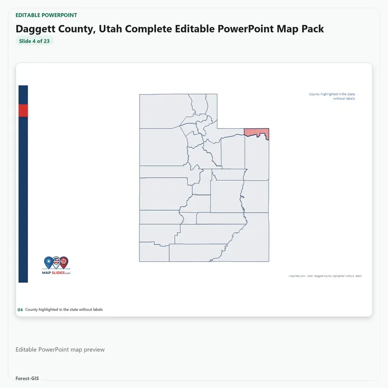 Daggett County, Utah Editable Map Pack - Image 4