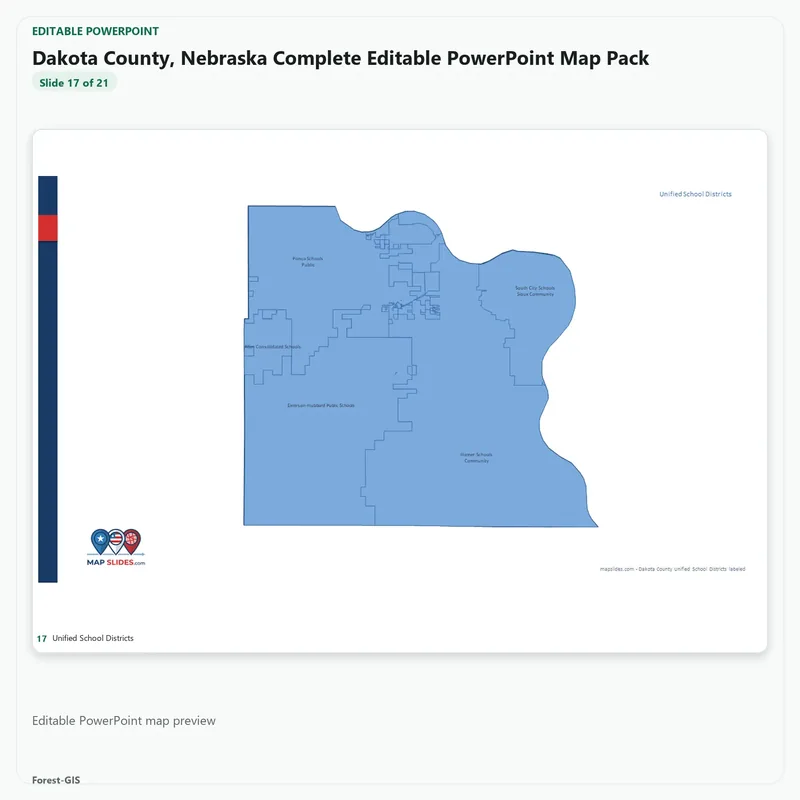 Dakota County, Nebraska Editable Map Pack - Image 5