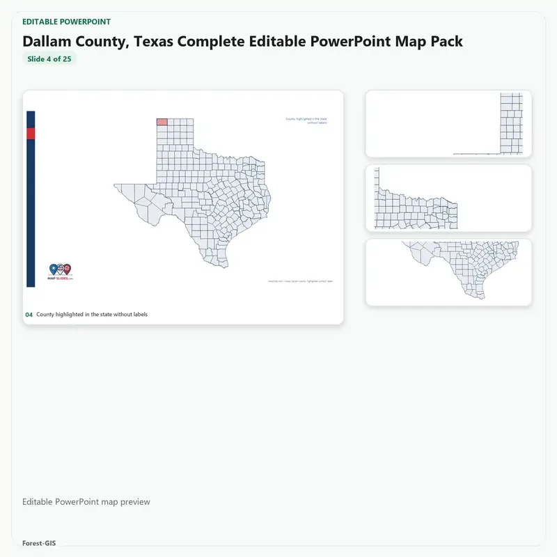 Dallam County, Texas Editable Map Pack - Image 4