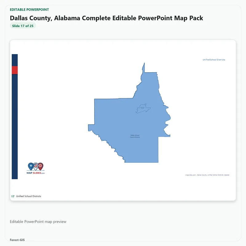 Dallas County, Alabama Editable Map Pack - Image 5
