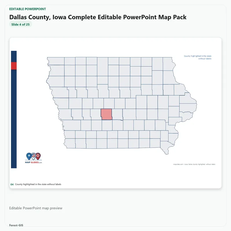 Dallas County, Iowa Editable Map Pack - Image 4