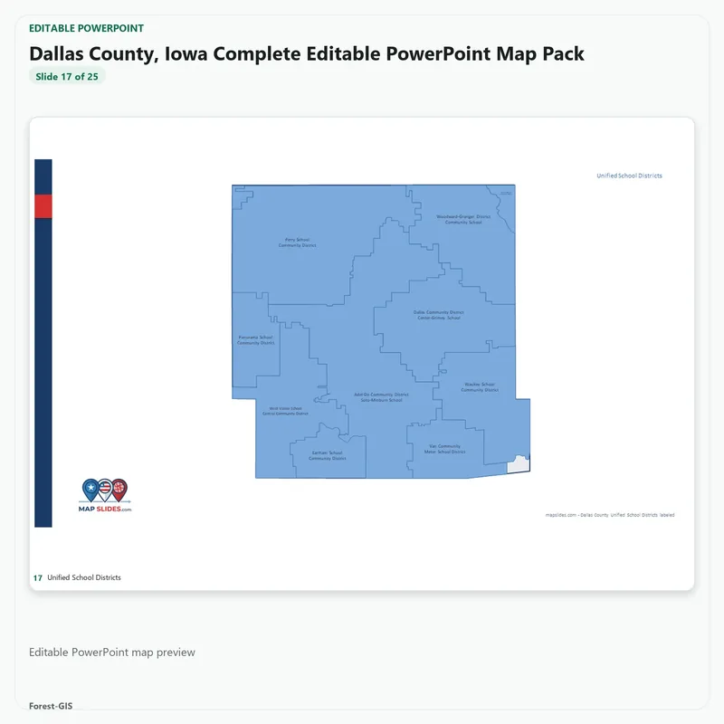 Dallas County, Iowa Editable Map Pack - Image 5