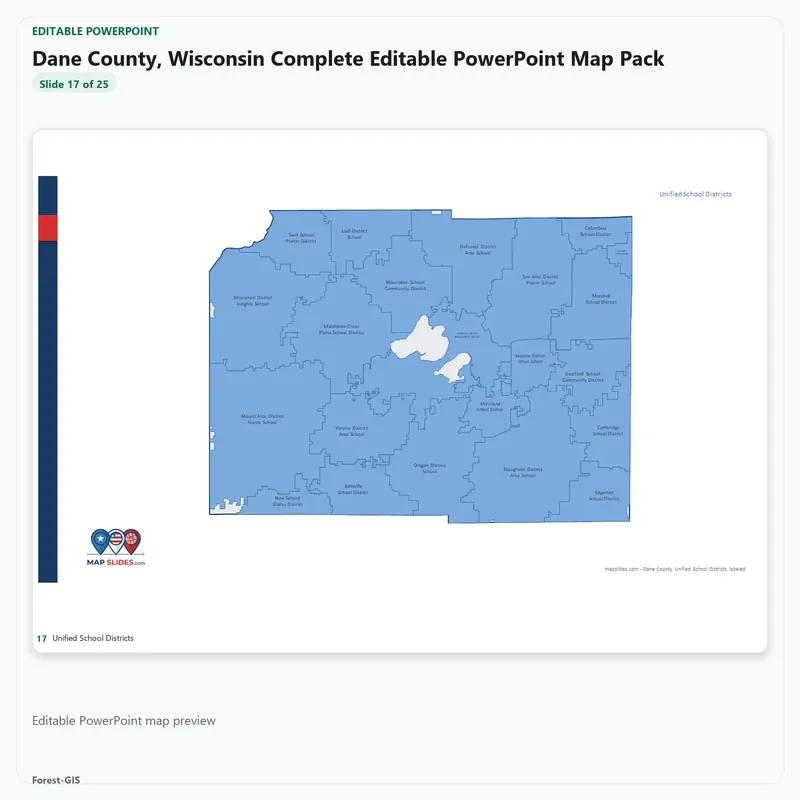 Dane County, Wisconsin Editable Map Pack - Image 5
