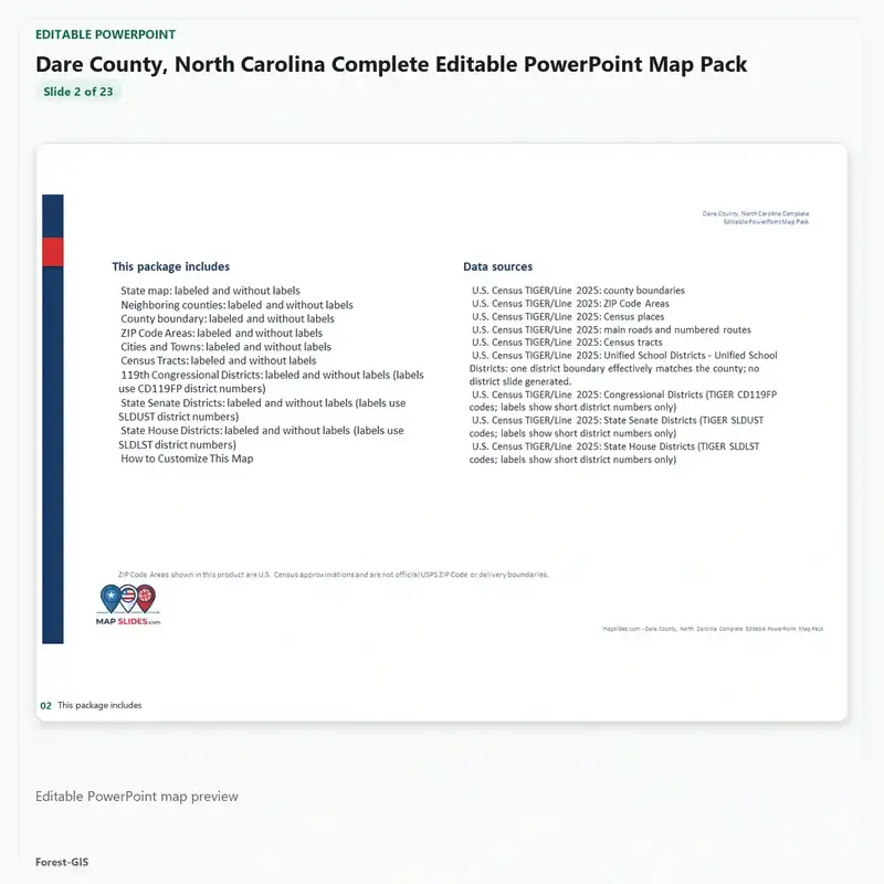 Dare County, North Carolina Editable Map Pack - Image 3