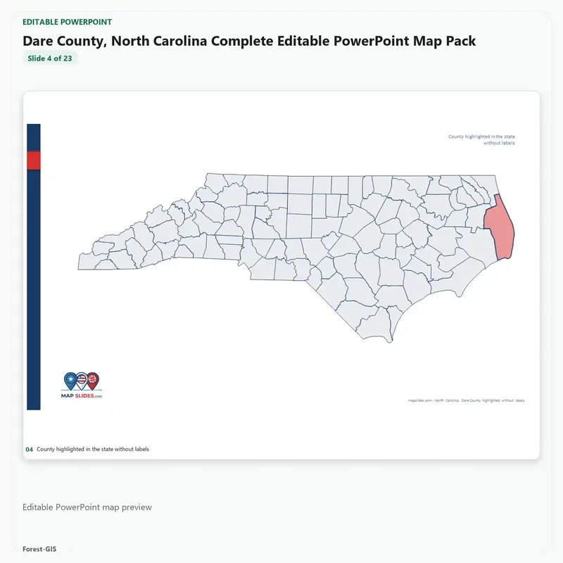 Dare County, North Carolina Editable Map Pack - Image 4