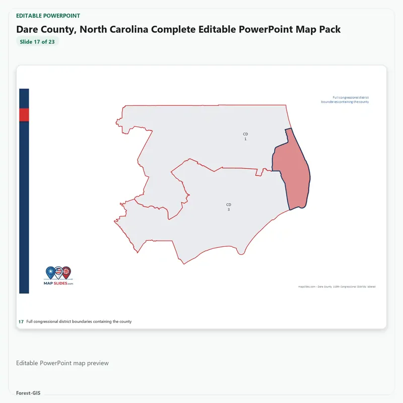 Dare County, North Carolina Editable Map Pack - Image 5