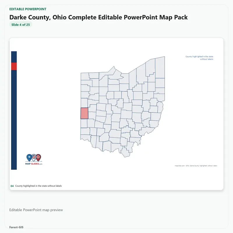 Darke County, Ohio Editable Map Pack - Image 4