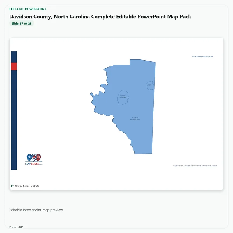 Davidson County, North Carolina Editable Map Pack - Image 5