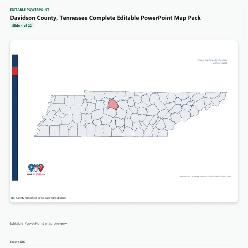Davidson County, Tennessee Editable Map Pack - Image 4