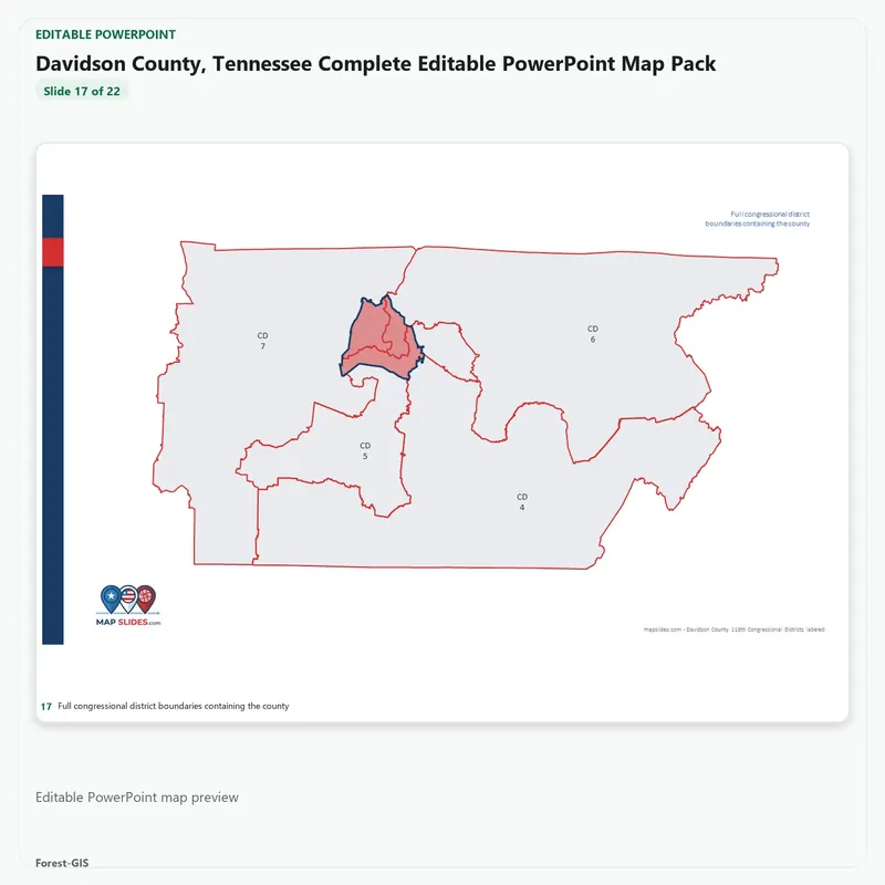 Davidson County, Tennessee Editable Map Pack - Image 5