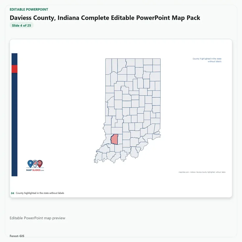 Daviess County, Indiana Editable Map Pack - Image 4