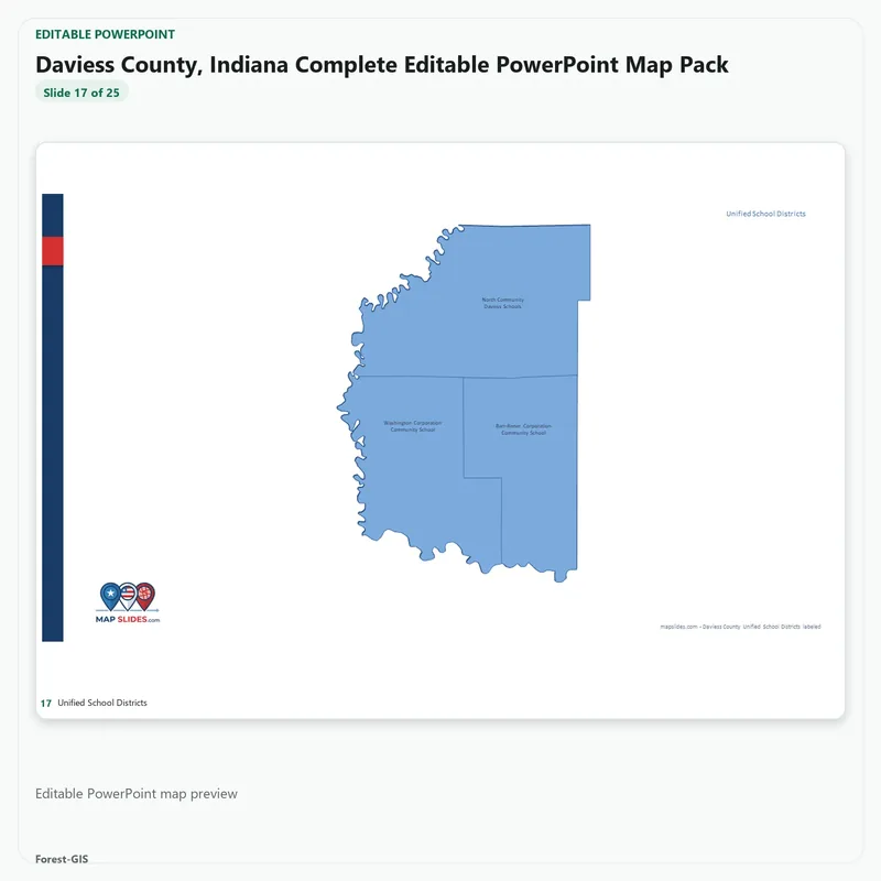 Daviess County, Indiana Editable Map Pack - Image 5
