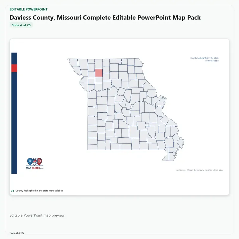 Daviess County, Missouri Editable Map Pack - Image 4