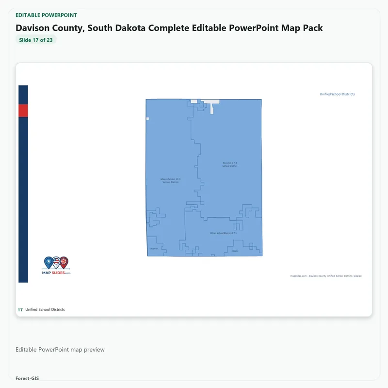 Davison County, South Dakota Editable Map Pack - Image 5