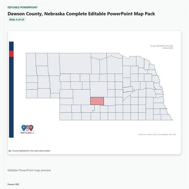 Dawson County, Nebraska Editable Map Pack - Image 4