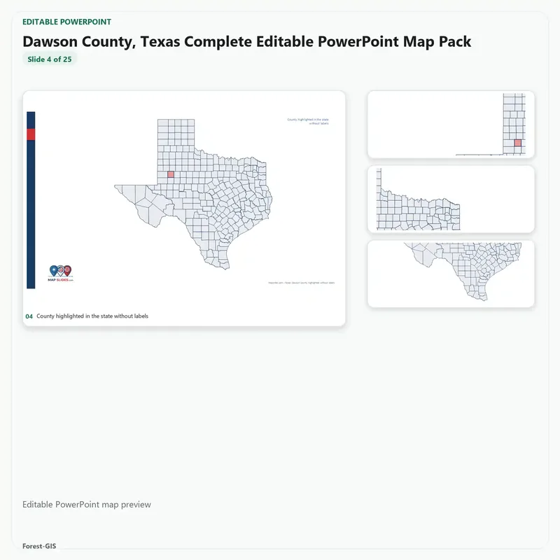 Dawson County, Texas Editable Map Pack - Image 4