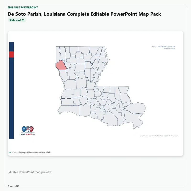 De Soto Parish, Louisiana Editable Map Pack - Image 4