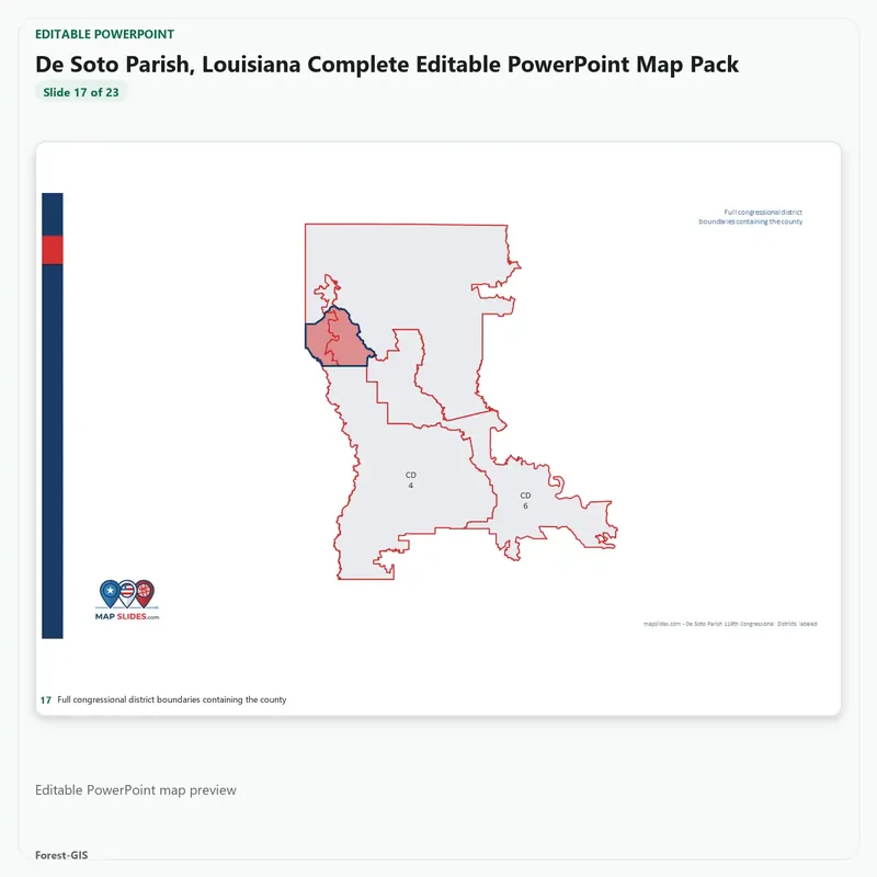 De Soto Parish, Louisiana Editable Map Pack - Image 5