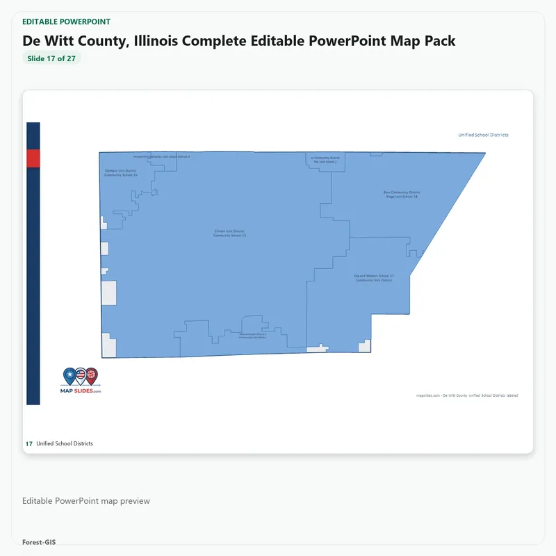 De Witt County, Illinois Editable Map Pack - Image 5