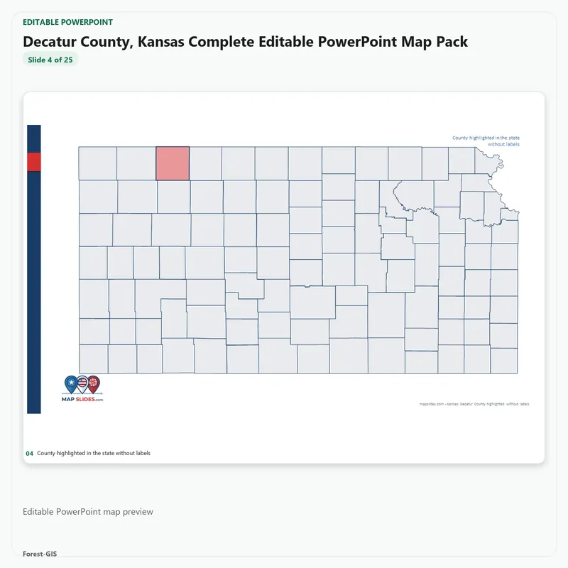 Decatur County, Kansas Editable Map Pack - Image 4
