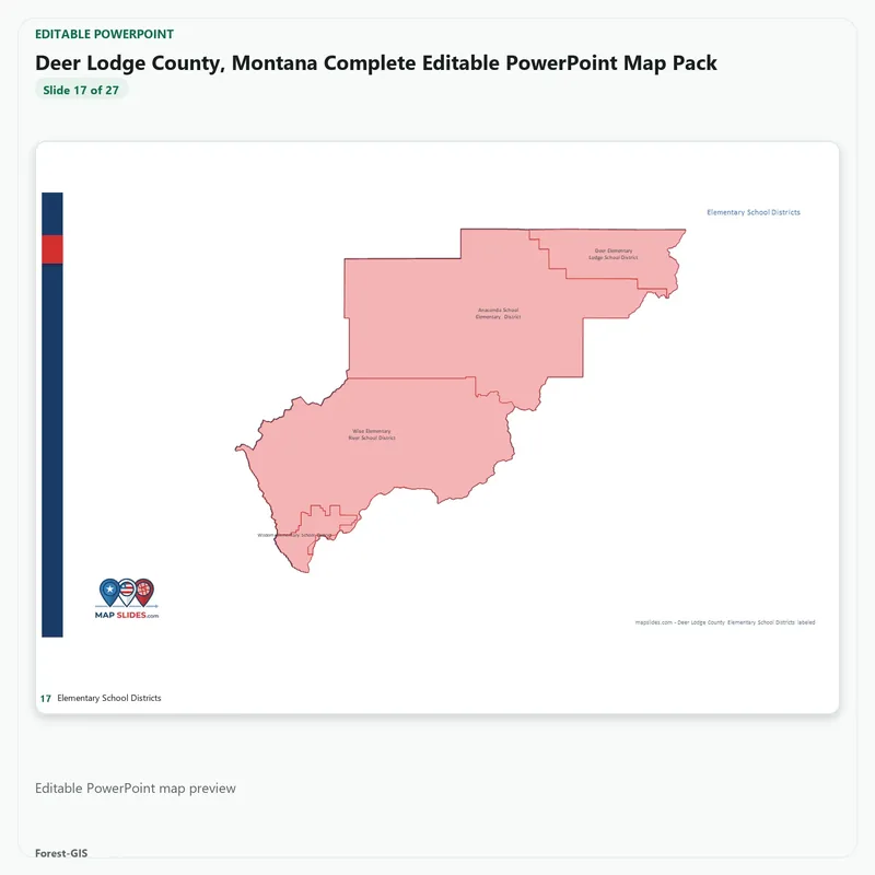 Deer Lodge County, Montana Editable Map Pack - Image 5