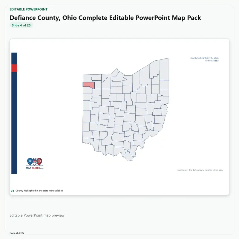 Defiance County, Ohio Editable Map Pack - Image 4